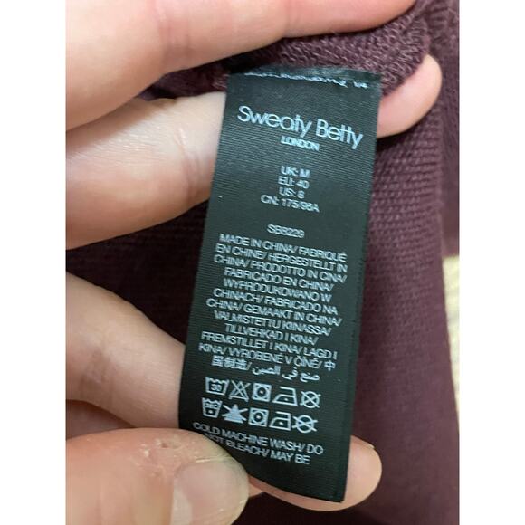Sweaty Betty Revive Relaxed Oversize Fit Comfy Sweatshirt Purple Maroon Size 8 - Picture 5 of 7